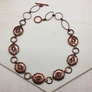 Southwestern copper toggle clasp collar necklace boho statement.